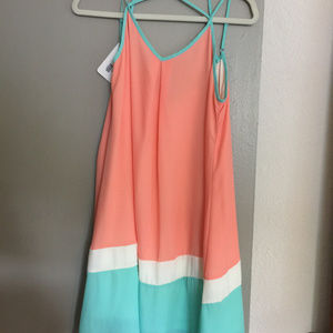 Coral and Aqua Dress